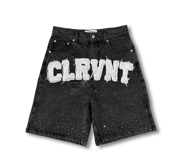 Black CLRVNT Denim Shorts