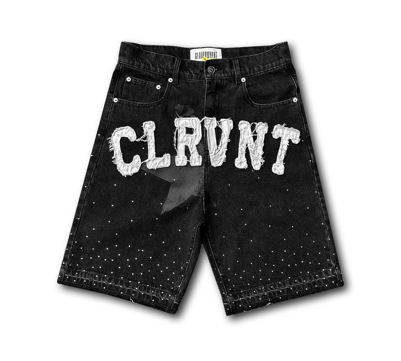 Black CLRVNT Denim Shorts