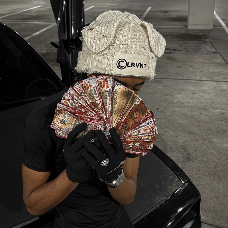 Biege CLRVNT Cat Ear Beanie