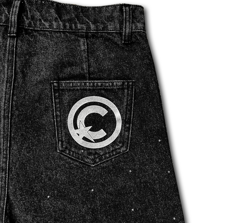 Black CLRVNT Denim Shorts