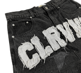 Black CLRVNT Denim Shorts
