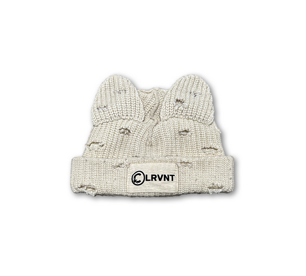 Biege CLRVNT Cat Ear Beanie