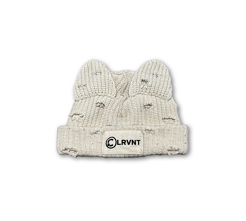 Biege CLRVNT Cat Ear Beanie