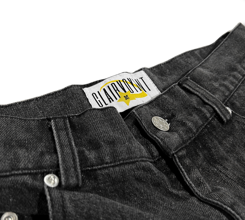 Black CLRVNT Denim Shorts