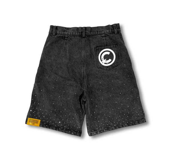 Black CLRVNT Denim Shorts