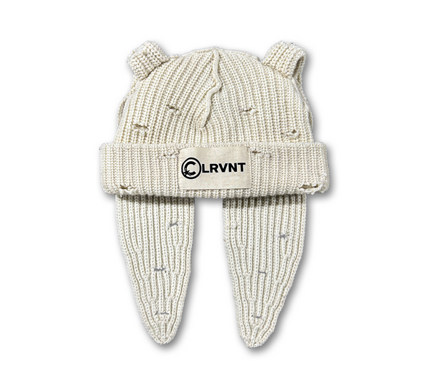 Biege CLRVNT Bunny Ear Beanie