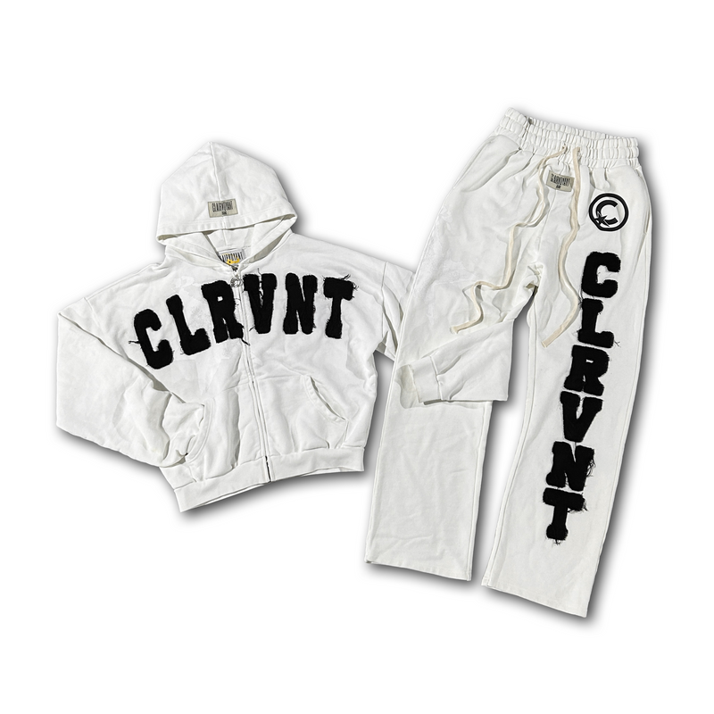 The White CLRVNT Sweatsuit (1 of 1)