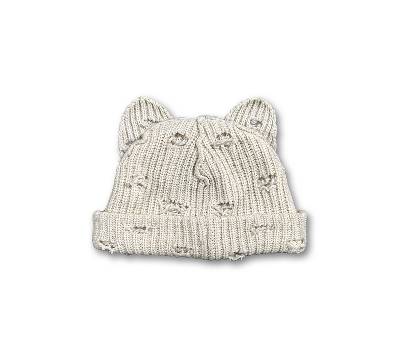 Biege CLRVNT Cat Ear Beanie